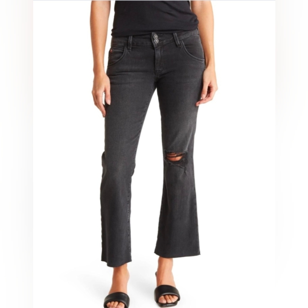 Hudson Jeans Collin Raw-Edge Mid Rise Cropped Jeans Size 26